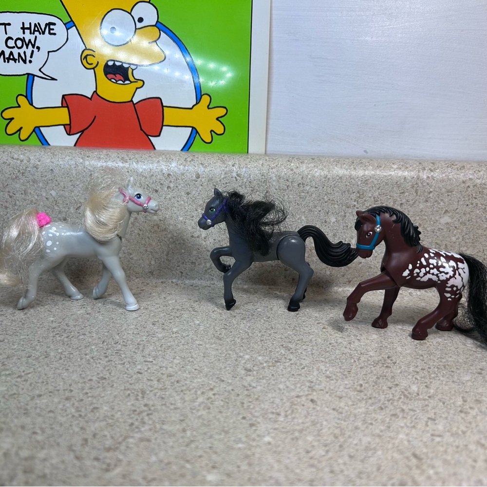 Lot of 3 Vintage 1993 Kenner Littlest Pet Shop Horses